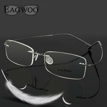 Load image into Gallery viewer, Stainless Steel Eyeglasses Rimless Optical Frame Prescription Spectacle Frameless Glasses For Men Eye glasses 080 Super Light