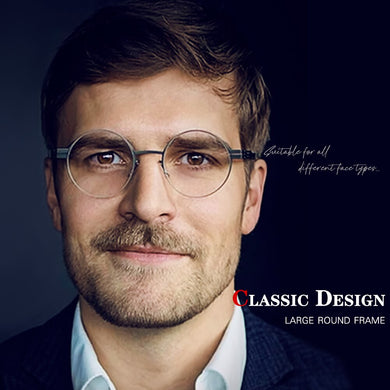 Stainless Steel Eyewear Prescription Eyeglasses Frames Women/Men Round Myopia Optical Glasses Frame with Clear Lens