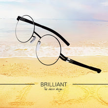 Carica l&#39;immagine nel visualizzatore di Gallery, Stainless Steel Eyewear Prescription Eyeglasses Frames Women/Men Round Myopia Optical Glasses Frame with Clear Lens