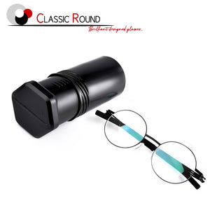 Stainless Steel Eyewear Prescription Eyeglasses Frames Women/Men Round Myopia Optical Glasses Frame with Clear Lens