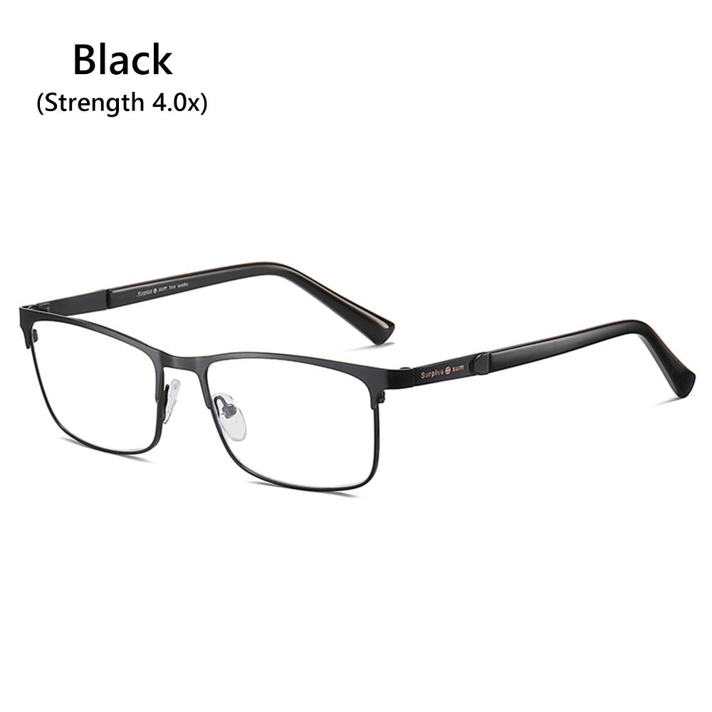 Stainless Steel Frame Business Reading Glasses Men Women Urltra-light Blue Light Blocking Eyeglasses Presbyopic Optical Eyewear