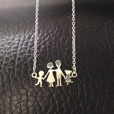 Collana per ragazzi e ragazze in acciaio inossidabile Collana per donne Mama Bambini Accessori per gioielli senza collo Collane per famiglie color argento Jewerly 