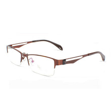 Load image into Gallery viewer, Stainless Steel Glasses Frame For Men Brown 2PCS Magnetic Sunglasses Clip UV400 Yellow Polarized Night Vision Eyeglasses