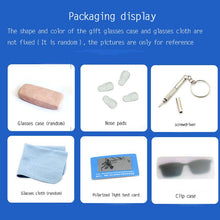 Load image into Gallery viewer, Stainless Steel Glasses Frame For Men Brown 2PCS Magnetic Sunglasses Clip UV400 Yellow Polarized Night Vision Eyeglasses
