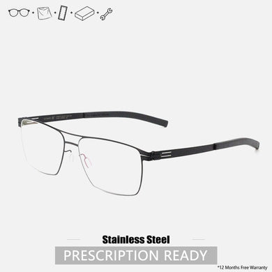 Stainless Steel Glasses Frames Double Bridge Berlin Screwless Eyeglasses Handmade Eye Glasses Frames For Men  Designer