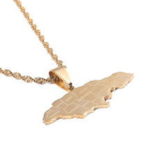 Carica l&#39;immagine nel visualizzatore di Gallery, Stainless Steel Gold Color Jamaica Pendant Necklaces Fashion Jamaican Flag Charm Jewelry