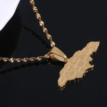 Carica l&#39;immagine nel visualizzatore di Gallery, Stainless Steel Gold Color Jamaica Pendant Necklaces Fashion Jamaican Flag Charm Jewelry