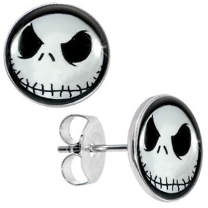Orecchini in acciaio inossidabile Nightmare Before Christmas Spine finte Diametro 10mm * 0,7mm 50 pezzi / lotto ZCST-052 