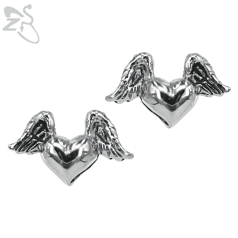 Stainless Steel Punk Heart Love Earring Studs New Vintage Fashion Heart Stud Earrings for Women Brincos Weapon Totem Jewelry