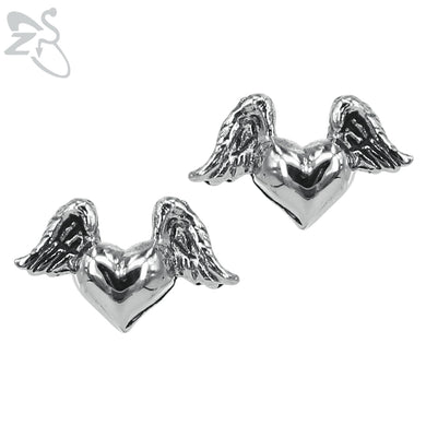 Stainless Steel Punk Heart Love Earring Studs New Vintage Fashion Heart Stud Earrings for Women Brincos Weapon Totem Jewelry