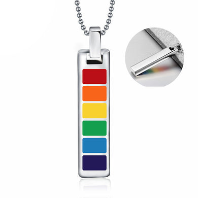 Stainless Steel Rainbow Necklace G Pride Dog Tag Necklace LGBT Rainbow Lesbian Pride Necklace Man Women Jewelry Orgullo Gay