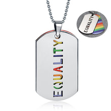 Load image into Gallery viewer, Stainless Steel Rainbow Necklace G Pride Dog Tag Necklace LGBT Rainbow Lesbian Pride Necklace Man Women Jewelry Orgullo Gay
