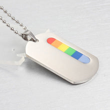 Load image into Gallery viewer, Stainless Steel Rainbow Necklace G Pride Dog Tag Necklace LGBT Rainbow Lesbian Pride Necklace Man Women Jewelry Orgullo Gay