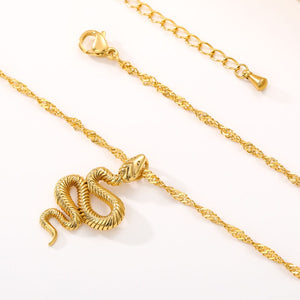 Stainless Steele Snake Necklace 2020 Cute Animal Snake Pendant Necklace For Women Temperament Snake Pendant Necklace Jewelry