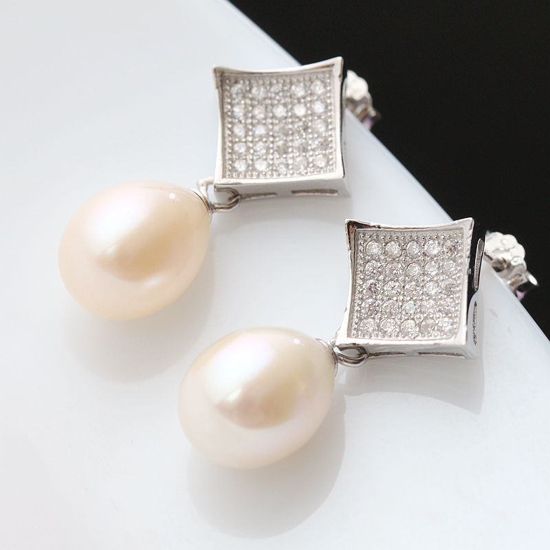 Standard 925 Sterling Silver Pearl Earrings