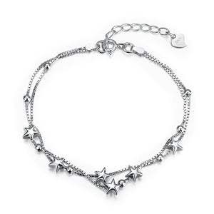 Stars Balls Double Circles 925 Sterling Silver Bracelet