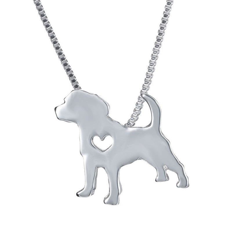 Statement Choker Necklace Metal Alloy Pet Dog Family Stroll Design Chain Collar Pendant Necklace Fashion Jewelry Women