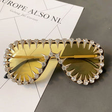 Load image into Gallery viewer, Steam Punk Metail Diamonds Frame Quality Oversized Alloy Men Sunglasses Women Brand Designer Female Sun Glasses Driving