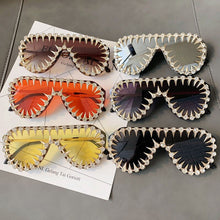 Load image into Gallery viewer, Steam Punk Metail Diamonds Frame Quality Oversized Alloy Men Sunglasses Women Brand Designer Female Sun Glasses Driving