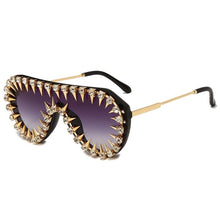 Load image into Gallery viewer, Steam Punk Metail Diamonds Frame Quality Oversized Alloy Men Sunglasses Women Brand Designer Female Sun Glasses Driving