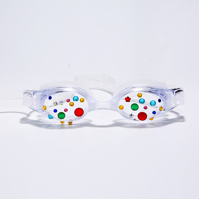 Steampunk Goggles Sunglasses For Swim Colorful  Rhinestone Oval Sun Glass Women UV400 Punk UV Protection Eyewear