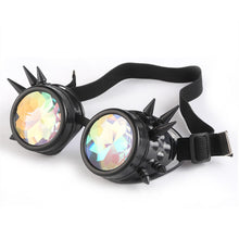 Carica l&#39;immagine nel visualizzatore di Gallery, Steampunk Goggles Sunglasses Men Women Kaleidoscope Glasses Rave Festival Holographic Glasses Retro Party Cosplay Goggle Eyewear