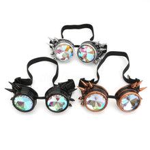 Carica l&#39;immagine nel visualizzatore di Gallery, Steampunk Goggles Sunglasses Men Women Kaleidoscope Glasses Rave Festival Holographic Glasses Retro Party Cosplay Goggle Eyewear