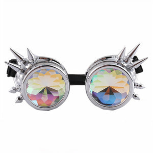 Steampunk Goggles Sunglasses Men Women Kaleidoscope Glasses Rave Festival Holographic Glasses Retro Party Cosplay Goggle Eyewear