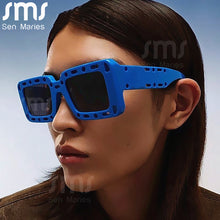 Load image into Gallery viewer, Steampunk Hollow Frame Square Sunglasses Women Men Punk Blue Black Sun Glasses Lady  Brand Shades Eyewear Oculos UV400