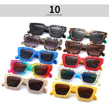 Load image into Gallery viewer, Steampunk Hollow Frame Square Sunglasses Women Men Punk Blue Black Sun Glasses Lady  Brand Shades Eyewear Oculos UV400