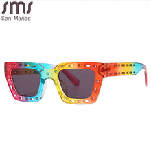 Load image into Gallery viewer, Steampunk Hollow Frame Square Sunglasses Women Men Punk Blue Black Sun Glasses Lady  Brand Shades Eyewear Oculos UV400