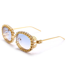 Load image into Gallery viewer, Steampunk Oval Sunglasses Women  Diamond Punk Rectangle Sun Glasses Men UV400 Shiny Rhinestone Shades Eyewear
