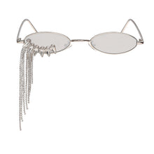 Carica l&#39;immagine nel visualizzatore di Gallery, Steampunk Oval Sunglasses Women Shiny Diamond Tassel Sun Glasses  Crystal Ladies Eyewear Metal Frame Punk Sun Glasses