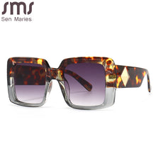 Load image into Gallery viewer, Steampunk Oversized Sunglasses Women Men Square Sun Glasses Thick  Frame UV400 Shades Eyewear Gradient Lens Eyeglasses