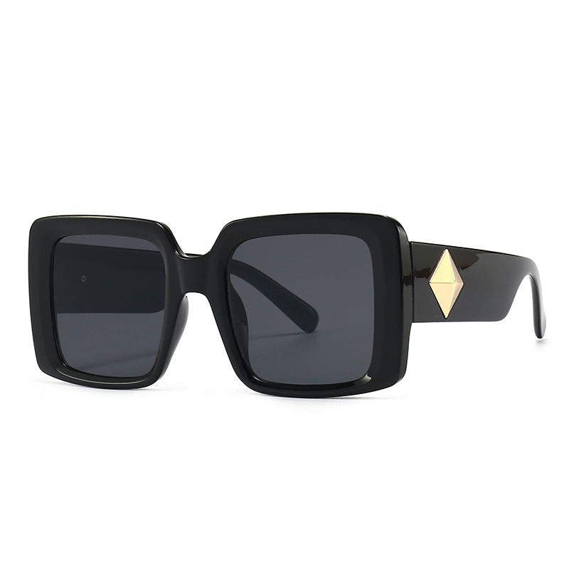 Steampunk Oversized Sunglasses Women Men Square Sun Glasses Thick  Frame UV400 Shades Eyewear Gradient Lens Eyeglasses