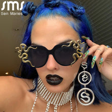 Load image into Gallery viewer, Steampunk Oversized Sunglasses Women Punk Animal Totem Sun Glasses Men UV400 Shades Retro Handmade Eyewear Gafas De Sol