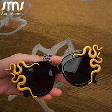 Load image into Gallery viewer, Steampunk Oversized Sunglasses Women Punk Animal Totem Sun Glasses Men UV400 Shades Retro Handmade Eyewear Gafas De Sol