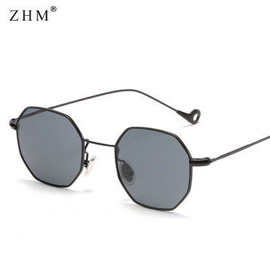 Steampunk Polygon Shape Sunglasses Women Men Vintage  Brand Designer Clear Lens Sun Glasses Hexagon Metal Frame Eyewear