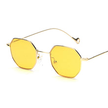 Load image into Gallery viewer, Steampunk Polygon Shape Sunglasses Women Men Vintage  Brand Designer Clear Lens Sun Glasses Hexagon Metal Frame Eyewear