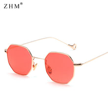Load image into Gallery viewer, Steampunk Polygon Shape Sunglasses Women Men Vintage  Brand Designer Clear Lens Sun Glasses Hexagon Metal Frame Eyewear