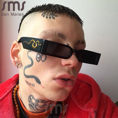 Steampunk Rectangle Sunglasses Men Vintage Small Square Sun Glasses Women Punk Shades Animal Totem UV400 Driving Eyewear