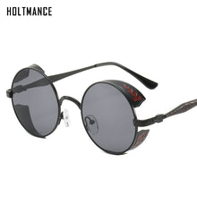Load image into Gallery viewer, Steampunk Retro HD Polarized Round Metal Sunglasses Men UV400 Men&#39;s Sunglasses Feminin Women&#39;s Sun Glasses Retro Gafas De Sol