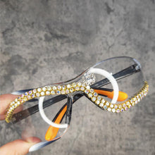 Load image into Gallery viewer, Steampunk Rhinestone Goggle Women Y2K Sunglasses  Female Men One-Piece Punk Sun Glasses Shades Eyewear Lady Rideing Eyeglasses