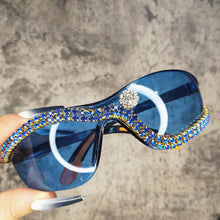 Load image into Gallery viewer, Steampunk Rhinestone Goggle Women Y2K Sunglasses  Female Men One-Piece Punk Sun Glasses Shades Eyewear Lady Rideing Eyeglasses