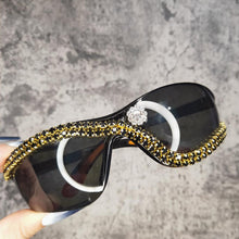 Load image into Gallery viewer, Steampunk Rhinestone Goggle Women Y2K Sunglasses  Female Men One-Piece Punk Sun Glasses Shades Eyewear Lady Rideing Eyeglasses