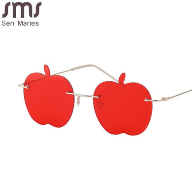 Steampunk Rimless Sunglasses Women Men Punk Oversized Sun Glasses Apple Shaped Goggle Shades UV400 Female  Eyewear Gafas De Sol