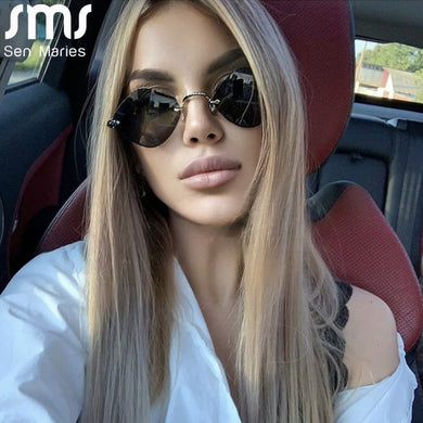 Steampunk Rimless Sunglasses Women Men Vintage Sun Glasses Men  Brand Small Frames Retro Eyeglasses Punk Eyewear UV400