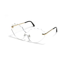 Load image into Gallery viewer, Steampunk Rimless Sunglasses Women Once Piece Cat Eye Sun Glasses Men Gradient Shades UV400 Eyewear Wave Eyeglasses