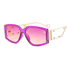 Load image into Gallery viewer, Steampunk Rivet Square Sunglasses 2023 Women Men Colorfuls Shades Glasses Lady  Brand Mirror Metal Eyewear UV400