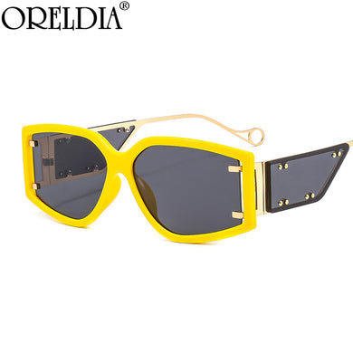 Steampunk Rivet Square Sunglasses 2023 Women Men Colorfuls Shades Glasses Lady  Brand Mirror Metal Eyewear UV400